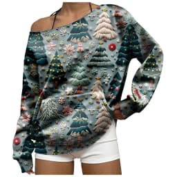 Off The Shoulder Sweatshirt For Women Oversized Casual Ribbed Long Sleeve Top Cozy Comfy Striped Print Long Sleeve Sweatshirt