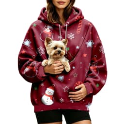 Women Fall And Winter Hoodie With Pet Pouch Oversized Pocket Colorful Print Sweatshirt For Dogs And Cats Sleep Hoodies Women
