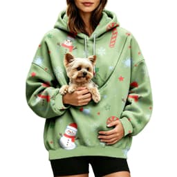 Women Fall And Winter Hoodie With Pet Pouch Oversized Pocket Colorful Print Sweatshirt For Dogs And Cats Sleep Hoodies Women