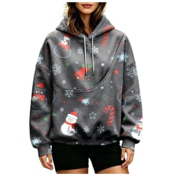 Women Fall And Winter Hoodie With Pet Pouch Oversized Pocket Colorful Print Sweatshirt For Dogs And Cats Sleep Hoodies Women