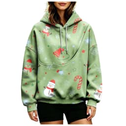Women Fall And Winter Hoodie With Pet Pouch Oversized Pocket Colorful Print Sweatshirt For Dogs And Cats Sleep Hoodies Women
