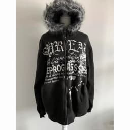 Y2K American Retro Sweatshirts Hoodie Faux Fur Zipper Long Sleeve Japanese Hrajuku Subculture Gothic Punk Style Streetwear