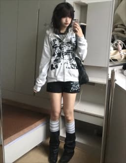 Y2K American Retro Sweatshirts Hoodie Faux Fur Zipper Long Sleeve Japanese Hrajuku Subculture Gothic Punk Style Streetwear