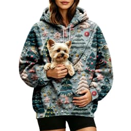 Women Fall And Winter Hoodie With Pet Pouch Oversized Pocket Colorful Print Sweatshirt For Dogs And Women's Hoodies Pullover