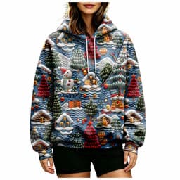 Women Fall And Winter Hoodie With Pet Pouch Oversized Pocket Colorful Print Sweatshirt For Dogs And Women's Hoodies Pullover