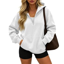 Women Half Zip Hoodie In Sweatshirt Women Half Zip Hoodie In Hood For Streetwear Casual Outfits Plain Pullover Sweatshirt Women