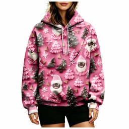 Women Fall And Winter Hoodie With Pet Pouch Oversized Pocket Colorful Print Sweatshirt For Dogs And Cats Woman's Zip Hoodie