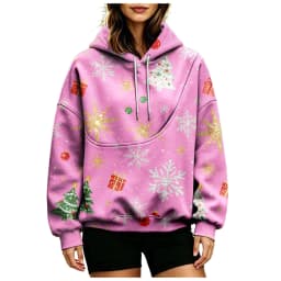 Women Fall And Winter Hoodie With Pet Pouch Oversized Pocket Colorful Print Sweatshirt For Dogs And Cats Womens Hoodie Zip up