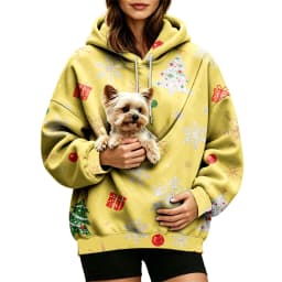 Women Fall And Winter Hoodie With Pet Pouch Oversized Pocket Colorful Print Sweatshirt For Dogs And Cats Womens Hoodie Zip up