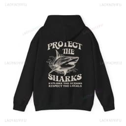 Protect The Sharks Shirt Shark Hoodie Shark Sweatshirt Surfing Hoodie Respect The Locals Pullover