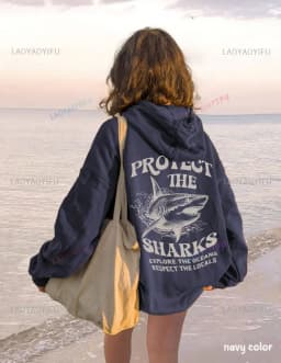 Protect The Sharks Shirt Shark Hoodie Shark Sweatshirt Surfing Hoodie Respect The Locals Pullover
