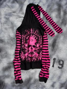 2026 New Japanese Vintage Patchwork Y2K Gothic Skull Print Bunny Ear Punk Streetwear Winter Coat For Edgy Girls