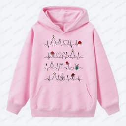 Christmas Funny Heartbeat EKG Sweatshirt  Xmas Trees Christmas Hat Graphic Pullover  Woman Men Medical Tops Gift Casual Sweater