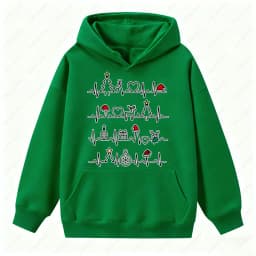 Christmas Funny Heartbeat EKG Sweatshirt  Xmas Trees Christmas Hat Graphic Pullover  Woman Men Medical Tops Gift Casual Sweater