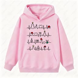 Christmas Funny Heartbeat EKG Sweatshirt  Xmas Trees Christmas Hat Graphic Pullover  Woman Men Medical Tops Gift Casual Sweater