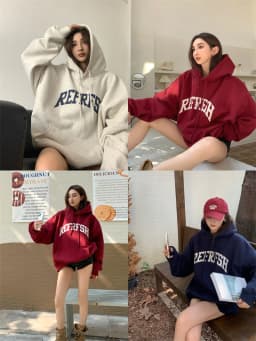 American Style Oversize Hoodie Women's Thickened Fleece Autumn Winter Casual Style Long Sleeve Sweatshirt Street Fashion