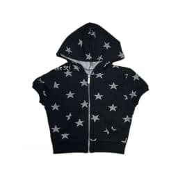 Short Sleeve Print Hoodies Coat Crop Tops Hooded Zipper Slim Fit Sweatshirts Casual Fashion Korean Y2k Hoodie 2025 Ropa Mujer