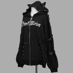 Japanese Subculture Gothic Punk Zip Up Hoodie Women Fur Trim Lace Up Buckle Detail Graphic Print Vintage Oversized Streetwear