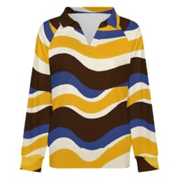 Betawoo Sunflower Premium Casual Long Sleeve V-Neck Sweatshirt For Women