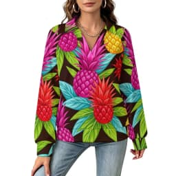 Betawoo Sunflower Premium Casual Long Sleeve V-Neck Sweatshirt For Women