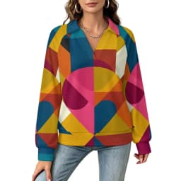 Betawoo Sunflower Premium Casual Long Sleeve V-Neck Sweatshirt For Women