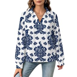 Betawoo Sunflower Premium Casual Long Sleeve V-Neck Sweatshirt For Women