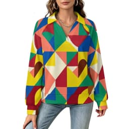 Betawoo Sunflower Premium Casual Long Sleeve V-Neck Sweatshirt For Women