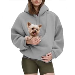 Women Solid Hooded Fleece Oversized Pullover Sweatshirt With Pet Pocket Autumn Winter Casual Top Ladies Cozy