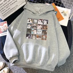 Funny Meme Cats Cartoons Print Women Hoody Hip Hop Crewneck Hoodies Oversized Fleece Pullovers Fashion Casual Womens Sportswear