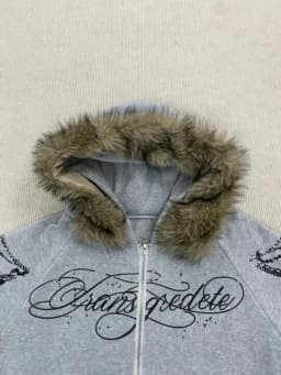 Harajuku Aesthetics Classics Casual Long Sleeved Hoodie Fashionable Personalized Printed Zipper Detachable Fur Collar Hat Hoodie