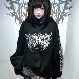 Y2k 2000s Hoodies Women Streetwear Sweatshirts Oversized Tops Casual Vintage Punk Hoodie Hooded Print Hip-hop Japanese Clothes
