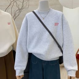 Loose Fleece Women's Sweatshirt Long Sleeve Letter Print Korean Style Comfortable Autumn Winter Casual Top for Ladies