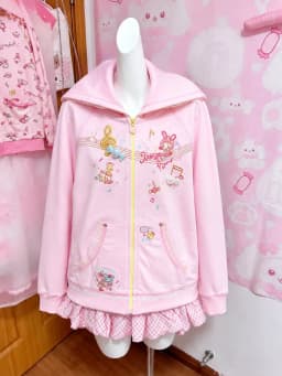 Y2K Fairy Grunge Japanese Printed Cardigan Women Ruffle Patchwork Outerwear Sweet Lolita Harajuku Daily Casual Street Outfit