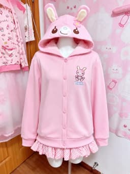 Y2K Fairy Grunge Japanese Printed Cardigan Women Ruffle Patchwork Outerwear Sweet Lolita Harajuku Daily Casual Street Outfit