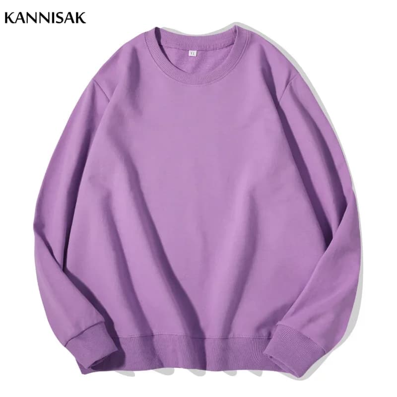 Spring Autumn Womens Sweatshirt 2025 O-neck Solid Harajuku Pullovers Multicolor Casual Cotton Woman Sweatshirts Knit Streetwear