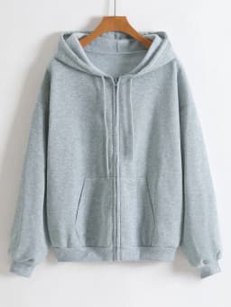 Solid Color Zipper Hoodies Womens Autumn Casual Sportswear Y2K Comfortable Long Sleeved All-Match Pocket Oversized Hoody