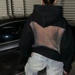 Gothic Sexy Hollow Mesh Hoodie Y2K Clothes Womens Fashion Translucent Pullover Sweatshirt Casual Long Sleeves Female Jacket Top