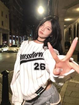 Loose Fit Tie Dye Long Sleeve Hoodie Women's Spring Autumn Winter New Style Hong Kong Flavor Striped Letter Baseball Jacket