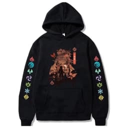 Hu Tao Zhongli Vintage Streetwear Wanderer Faruzan Nahida Xiao Cartoon Gothic Sweatshirt Genshin Impact Korean Style Y2k Hoodies