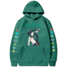 Hu Tao Zhongli Vintage Streetwear Wanderer Faruzan Nahida Xiao Cartoon Gothic Sweatshirt Genshin Impact Korean Style Y2k Hoodies
