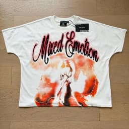 Mixed Emotion Embroidery Pearl Logo Sweatshirts Men Women Angel Print Tee 100% Cotton Streetwear Loose T-shirt
