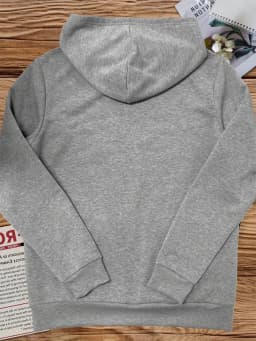 Women's Autumn and Winter Warm and Loose Casual NOPE Not Today Printed Suede Long Sleeved Hooded Sweatshirt