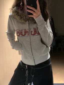 Women American Vintage Letter Print Jacket Antumn Winter Y2K Harajuku Faux Fur Hooede Hoodie Sweet Fashion Hot Girl Sweatshirt