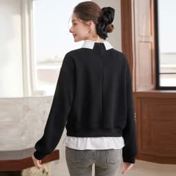 LOUIS YAO Beaded Floral Embellished Women's Sweatshirt 2026 Spring/Autumn Pullover Sweet Style Sequin-Detailed Loose-Fit Hoodies