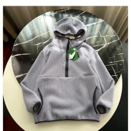 Fashionable Casual Fleece Lined Hoodie Jacket Couple Style Texture Sensation Zipper Less Loose Fit Long Sleeve  Color