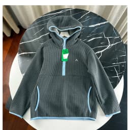 Fashionable Casual Fleece Lined Hoodie Jacket Couple Style Texture Sensation Zipper Less Loose Fit Long Sleeve  Color