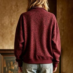 Women's Autumn Autumn Zipper Loose Hoodies Sweatshirt Turn Collar Leopard Print Long Sleeve Pullover