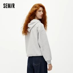Semir Women Hoodie Fleece Lined Panelled Design Hooded Design Oversized Fit 2026 Winter Soft Comfort Casual Style Warm Layer