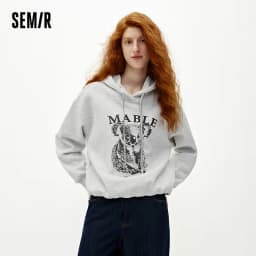 Semir Women Hoodie Fleece Lined Panelled Design Hooded Design Oversized Fit 2026 Winter Soft Comfort Casual Style Warm Layer
