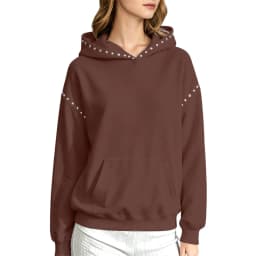 Women Winter Fashion Pullover Hooded Sweater With Metal And Pocket Hooded Pullover Shirt Hooded Sweatshirt with Pockets Women